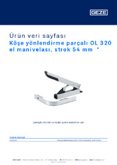 Köşe yönlendirme parçalı OL 320 el manivelası, strok 54 mm  * Ürün veri sayfası TR