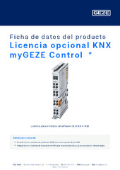 Licencia opcional KNX myGEZE Control  * Ficha de datos del producto ES