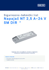 Napajač NT 2,5 A-24 V SM DIR  * Sigurnosno-tehnički list HR