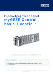myGEZE Control basis-licentie  * Productgegevens tabel NL