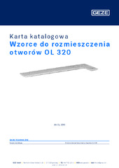 Wzorce do rozmieszczenia otworów OL 320 Karta katalogowa PL