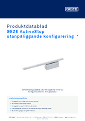 GEZE ActiveStop utanpåliggande konfigurering  * Produktdatablad SV