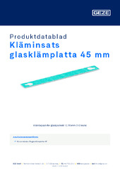 Kläminsats glasklämplatta 45 mm Produktdatablad SV