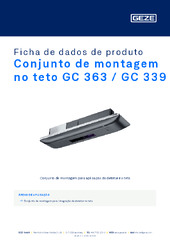 Conjunto de montagem no teto GC 363 / GC 339 Ficha de dados de produto PT