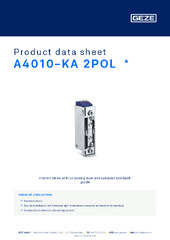 A4010-KA 2POL  * Product data sheet EN