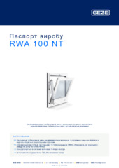 RWA 100 NT Паспорт виробу UK