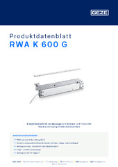 RWA K 600 G Produktdatenblatt DE