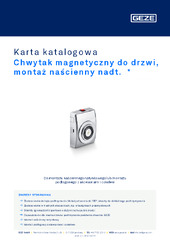 Chwytak magnetyczny do drzwi, montaż naścienny nadt.  * Karta katalogowa PL