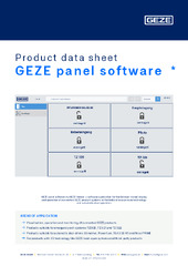 GEZE panel software  * Product data sheet EN