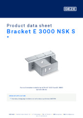 Bracket E 3000 NSK S  * Product data sheet EN