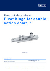 Pivot hinge for double-action doors  * Product data sheet EN