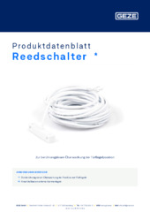 Reedschalter  * Produktdatenblatt DE