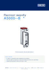 A5000--B  * Паспорт виробу UK