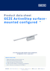 GEZE ActiveStop surface-mounted configured  * Product data sheet EN