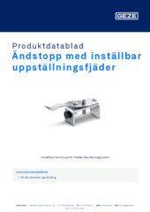 Ändstopp med inställbar uppställningsfjäder Produktdatablad SV