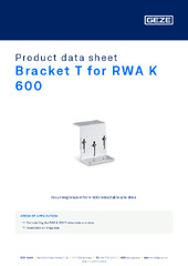Bracket T for RWA K 600 Product data sheet EN