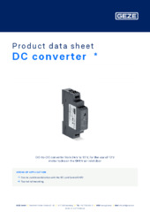 DC converter  * Product data sheet EN