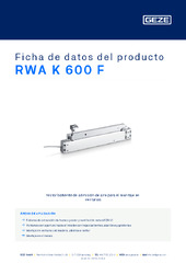 RWA K 600 F Ficha de datos del producto ES
