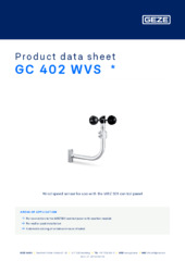 GC 402 WVS  * Product data sheet EN