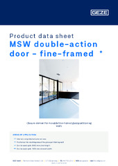 MSW double-action door - fine-framed  * Product data sheet EN