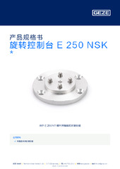 旋转控制台 E 250 NSK  * 产品规格书 ZH