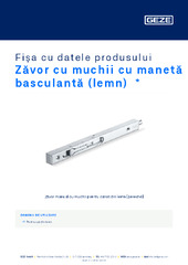 Zăvor cu muchii cu manetă basculantă (lemn)  * Fișa cu datele produsului RO