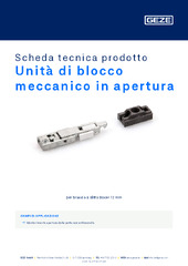 Unità di blocco meccanico in apertura Scheda tecnica prodotto IT