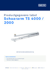 Schaararm TS 4000 / 2000 Productgegevens tabel NL