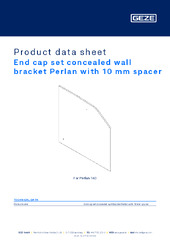 End cap set concealed wall bracket Perlan with 10 mm spacer Product data sheet EN