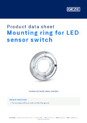 Mounting ring for LED sensor switch Product data sheet EN