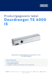 Deurdranger TS 4000 IS Productgegevens tabel NL