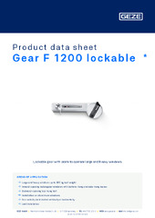 Gear F 1200 lockable  * Product data sheet EN