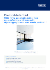 MSW rörlig genomgångsdörr med anslagsfunktion till manuellt skjutväggssystem - med smala profiler  * Produktdatablad SV
