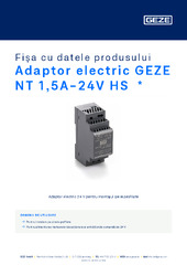 Adaptor electric GEZE NT 1,5A-24V HS  * Fișa cu datele produsului RO