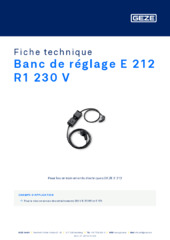 Banc de réglage E 212 R1 230 V Fiche technique FR