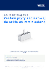 Zestaw płyty zaciskowej do szkła 30 mm z osłoną Karta katalogowa PL