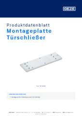 Montageplatte Türschließer Produktdatenblatt DE