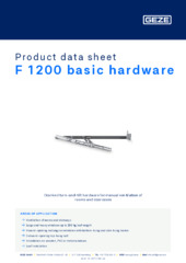 F 1200 basic hardware Product data sheet EN