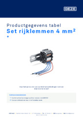 Set rijklemmen 4 mm²  * Productgegevens tabel NL