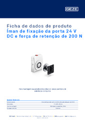 Íman de fixação da porta 24 V DC e força de retenção de 200 N Ficha de dados de produto PT