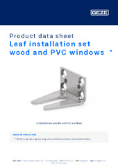 Leaf installation set wood and PVC windows  * Product data sheet EN