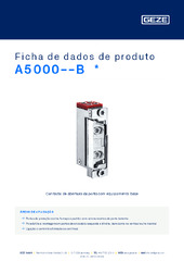 A5000--B  * Ficha de dados de produto PT