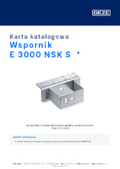 Wspornik E 3000 NSK S  * Karta katalogowa PL