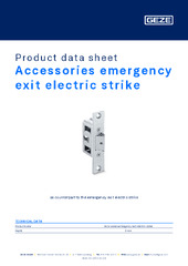 Accessories emergency exit electric strike Product data sheet EN