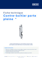 Contre-boîtier porte pleine  * Fiche technique FR
