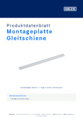 Montageplatte Gleitschiene Produktdatenblatt DE