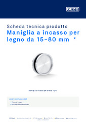 Maniglia a incasso per legno da 15-80 mm  * Scheda tecnica prodotto IT