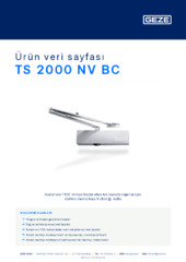 TS 2000 NV BC Ürün veri sayfası TR