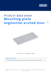 Mounting plate segmental arched door  * Product data sheet EN
