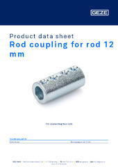 Rod coupling for rod 12 mm Product data sheet EN
